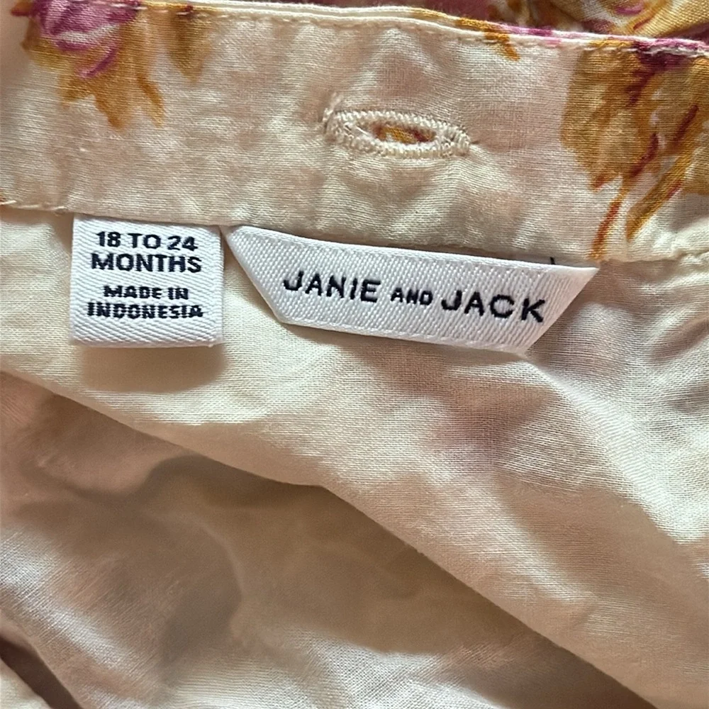 Janie and Jack Ivory Pink Floral Dress